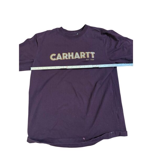 Carhartt Men’s Maroon Red Cotton Tee Shirt Relaxed Fit Sz L - Picture 4 of 8